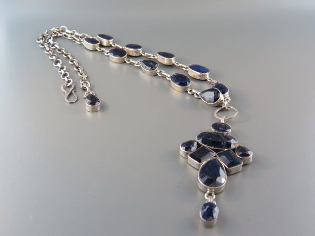 Sapphire Necklace 19 deep blue 14d1d2