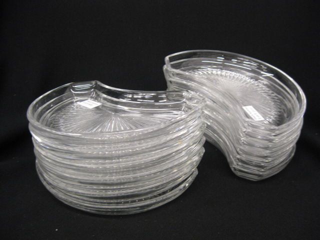 Set of 12 Lalique Crystal Cresent