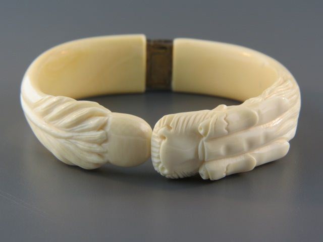 Carved Ivory Bracelet bangle style with