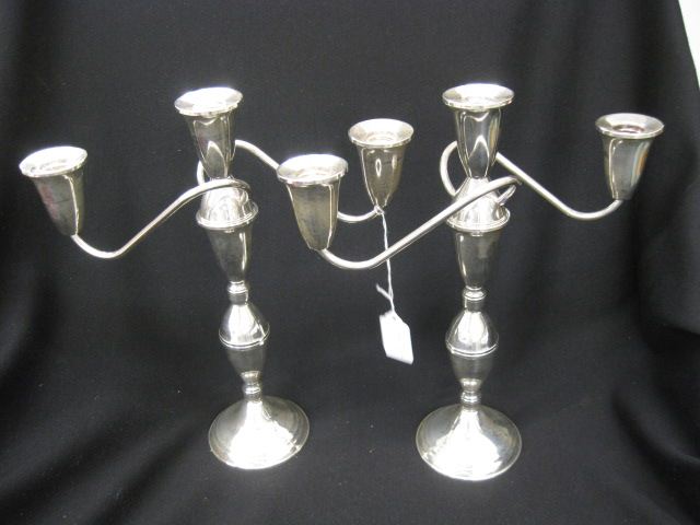 Pair of Sterling Silver Candelabra