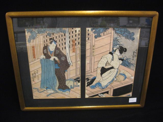 Japanese Woodblock Diptych man 14d22f