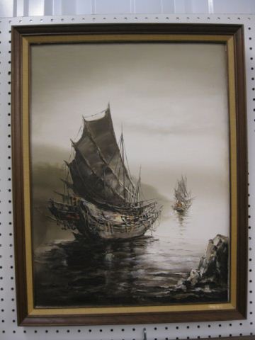 Karvin Yip Oil Sailing ships along