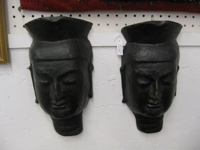 Pair of Cast Iron Figural Buddha 14d229