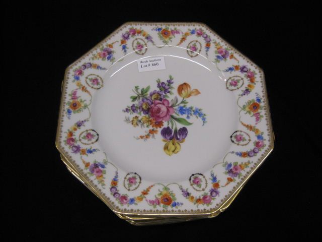 8 Schumann Porcelain Plates floralgarland