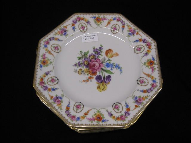 8 Schumann Porcelain Plates floralgarland 14d240