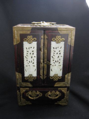 Chinese Wooden Jade Jewelry Chest 14d275