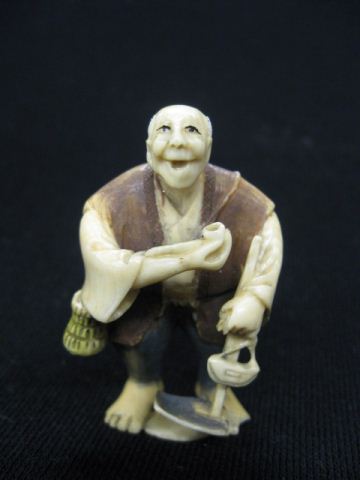 Carved Ivory Netsuke of Man with 14d26e