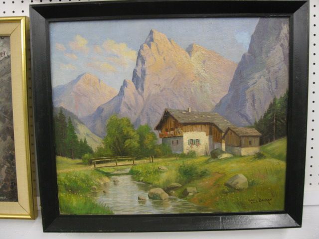 Hans Becker oil German farm house 14d27a