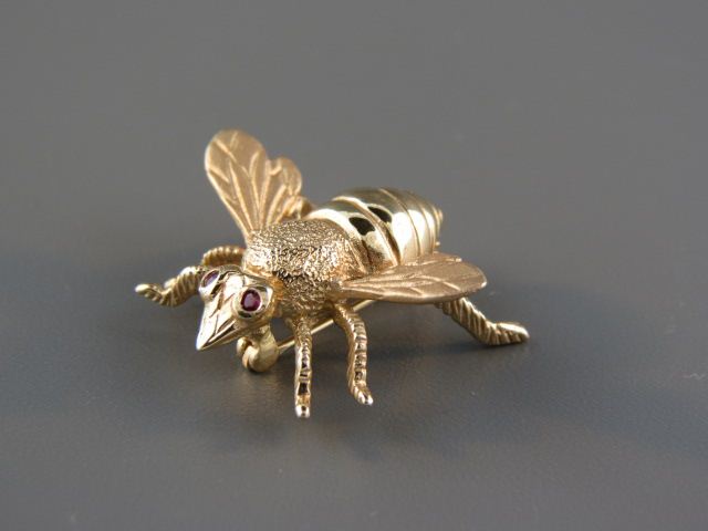 14k Gold Figural Bumblebee Brooch 14d28d