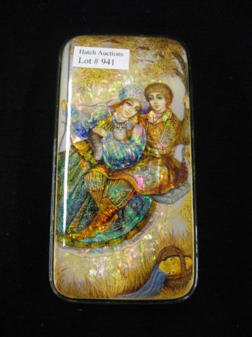 Russian Lacquer Ware Box young 14d296