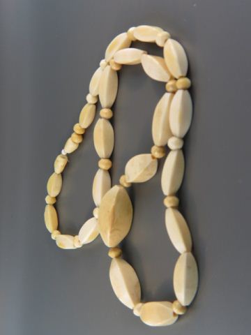 Ivory Necklace oblong & round beads