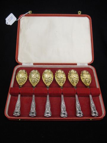Set of 6 English Silverplate Berry 14d2c7