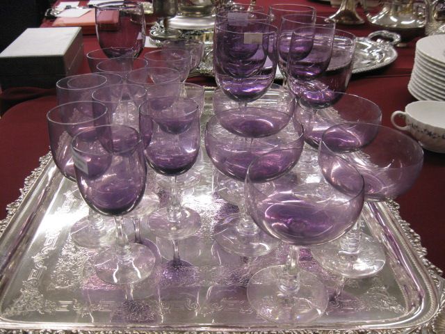 24 pc. Amethyst Crystal Stemware