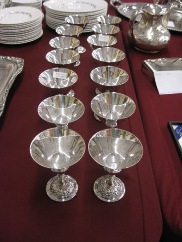 14 Silverplate Wine Glasses 4-3/4''