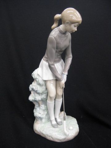 Lladro Porcelain Figurine Woman Golfer