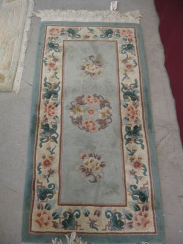 Chinese Sculptured Wool Rug floral 14d30d
