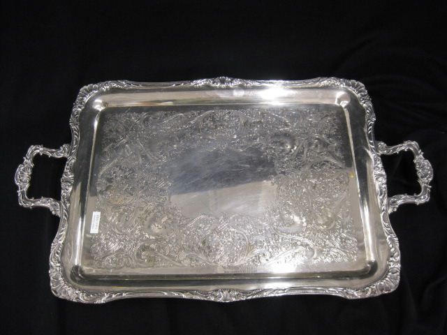 Large Silverplate Serving Tray