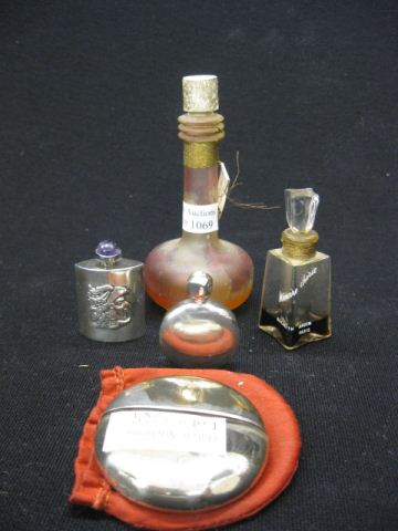 5 Perfume Bottles 2 miniature sterling 14d31b