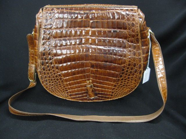 Vintage Aligator Handbag Itailian 14d332