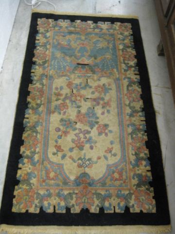 Chinese Handmade Rug floral ivory 14d335