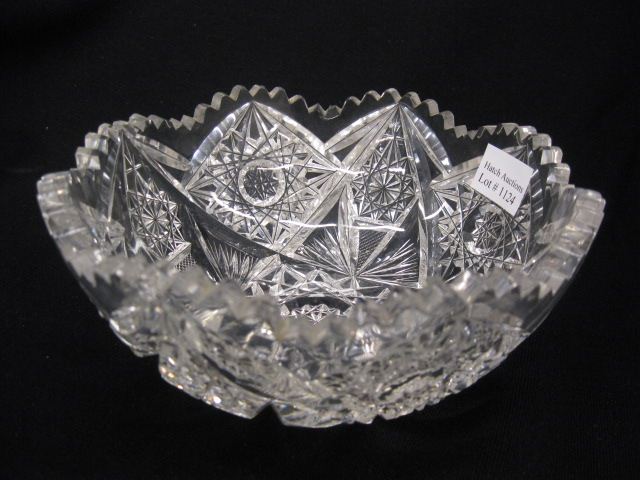 Cut Glass Bowl elaborate starburst 14d34e