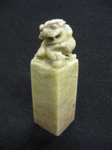 Chinese Carved Soapstone Seal foo 14d363