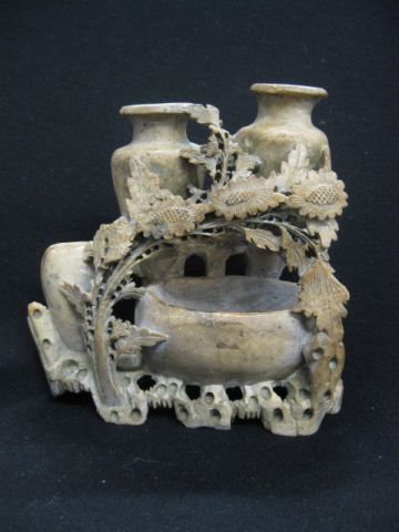 Chinese Carved Soapstone Vase 4