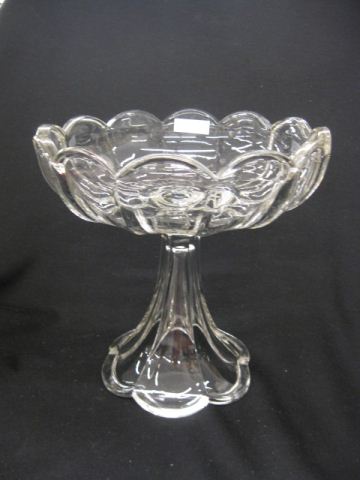 Pattern Glass Large Compote flower petalstyle