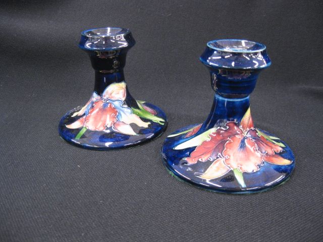 Pair of Moorcroft Pottery Candleholders 14d3a1