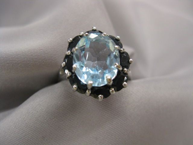 Blue Topaz & Sapphire Ring garnet