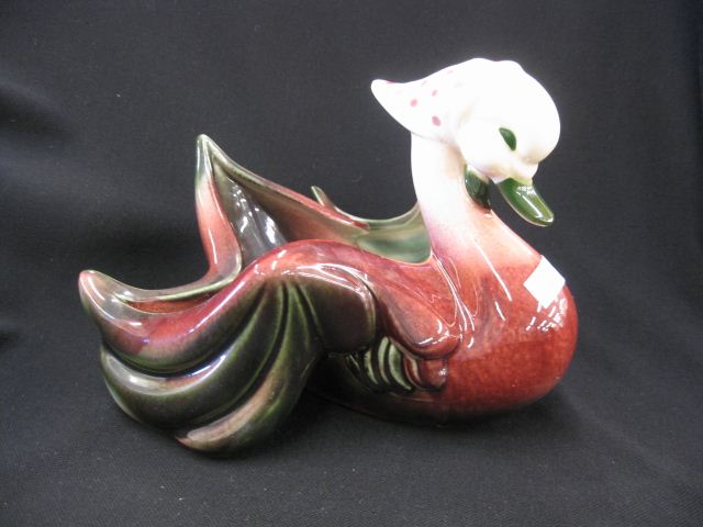 Hull Art Pottery Figural Swan Planter