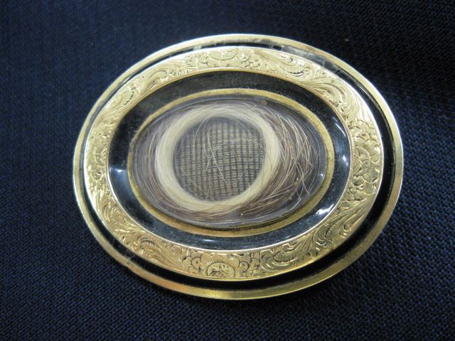 Victorian Gold Mourning Brooch 14d3be