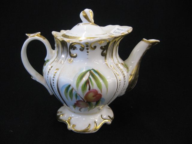 Old Paris Porcelain Teapot fruit 14d3cc