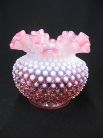 Fenton Cranberry Opalescent Vase hobnail