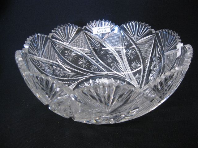 Cut Glass Bowl pinwheel swirl design 14d3e8