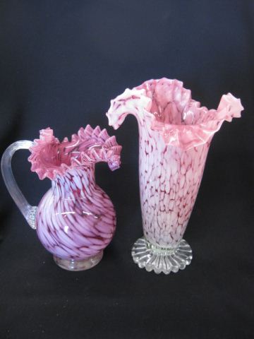 2 pcs. Cranberry Opalescent Art