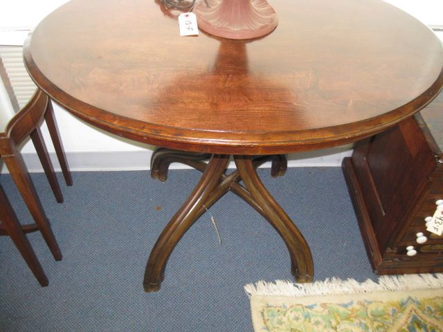 Oval Library Table bentwood base