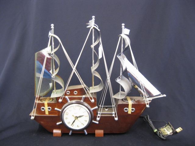 United Figural Sailing Ship Clock 14d414