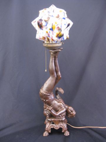 Antique Figural Bronzed Lampwith