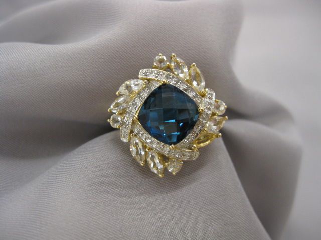 Diamond Blue Topaz White Sapphire 14d42a