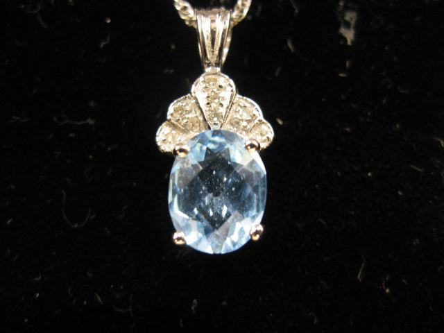 Blue Topaz Diamond Pendant 2 25 14d42b