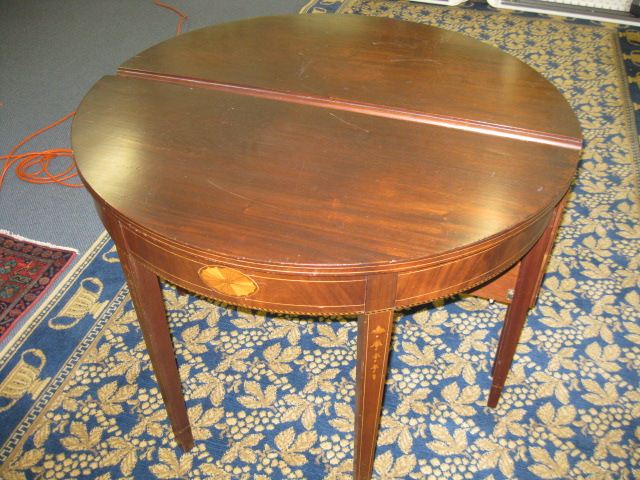 Mahogany Banquet Table pair of demilunestyle