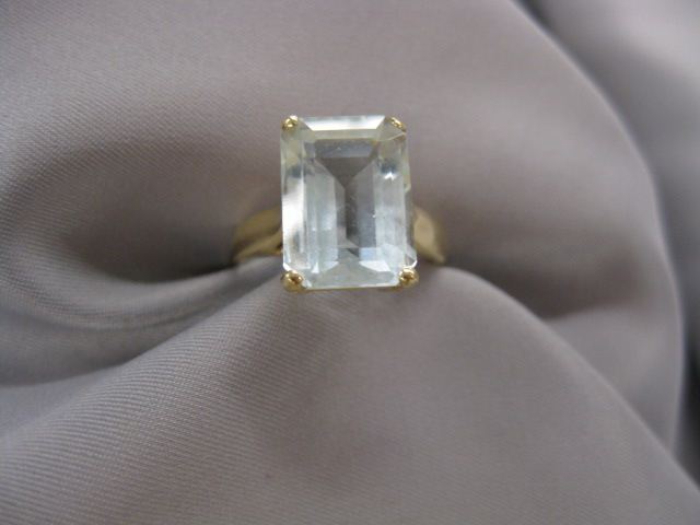 Aquamarine Ring fine emerald cut 14d442