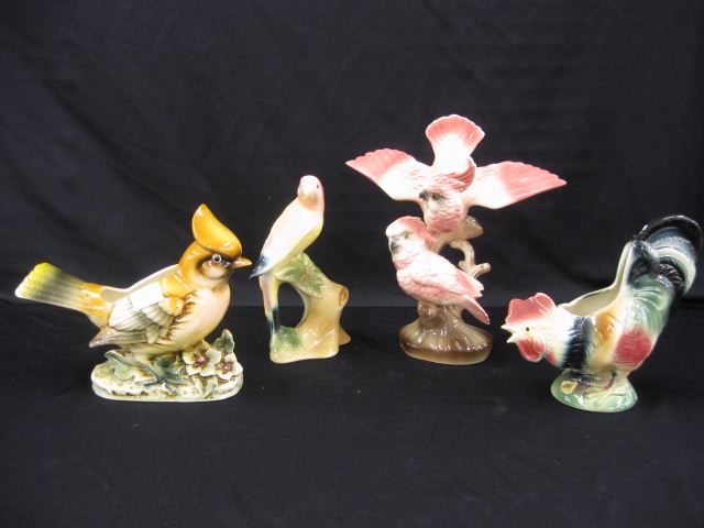 4 Pottery Birds Royal Copley  14d44d