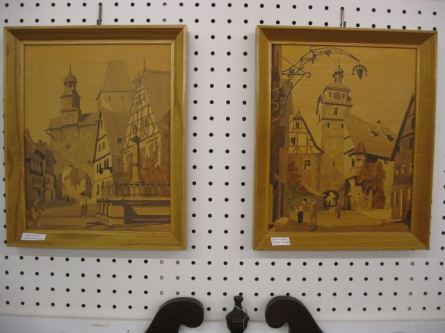 Pair of German Marquetry Plaques 14d446