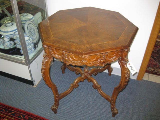 Italian Carved Table octagon top fine.