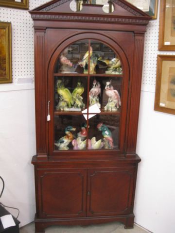 Mahogany Corner Cabinet glass door above