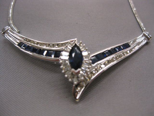 Sapphire Diamond Necklace deep 14d45a
