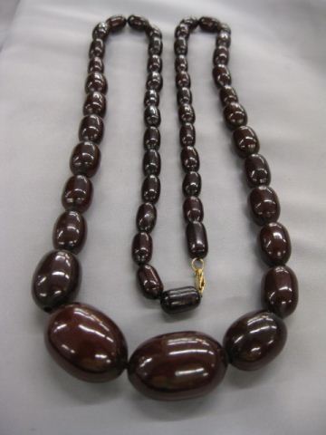 Amber Necklace 52 deep cherry graduated