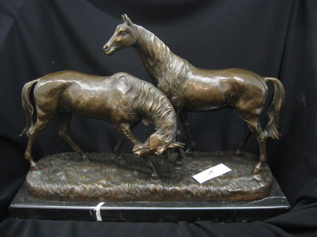 Bronze Statue of Two Horses after Carvin